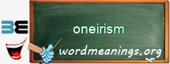 WordMeaning blackboard for oneirism